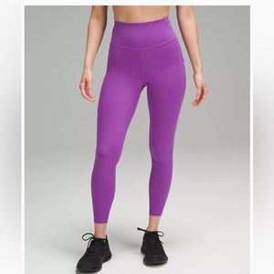 lululemon Fast and Free High-Rise Tight 25” Pockets size 4 + moonlight magenta